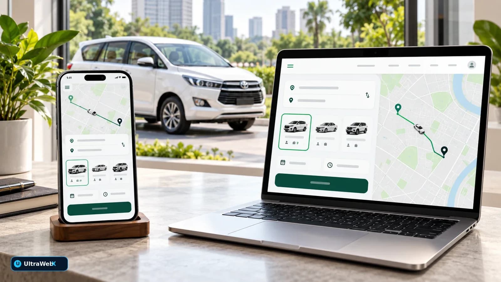 Taxi booking app compared with a mobile-friendly website for cab businesses