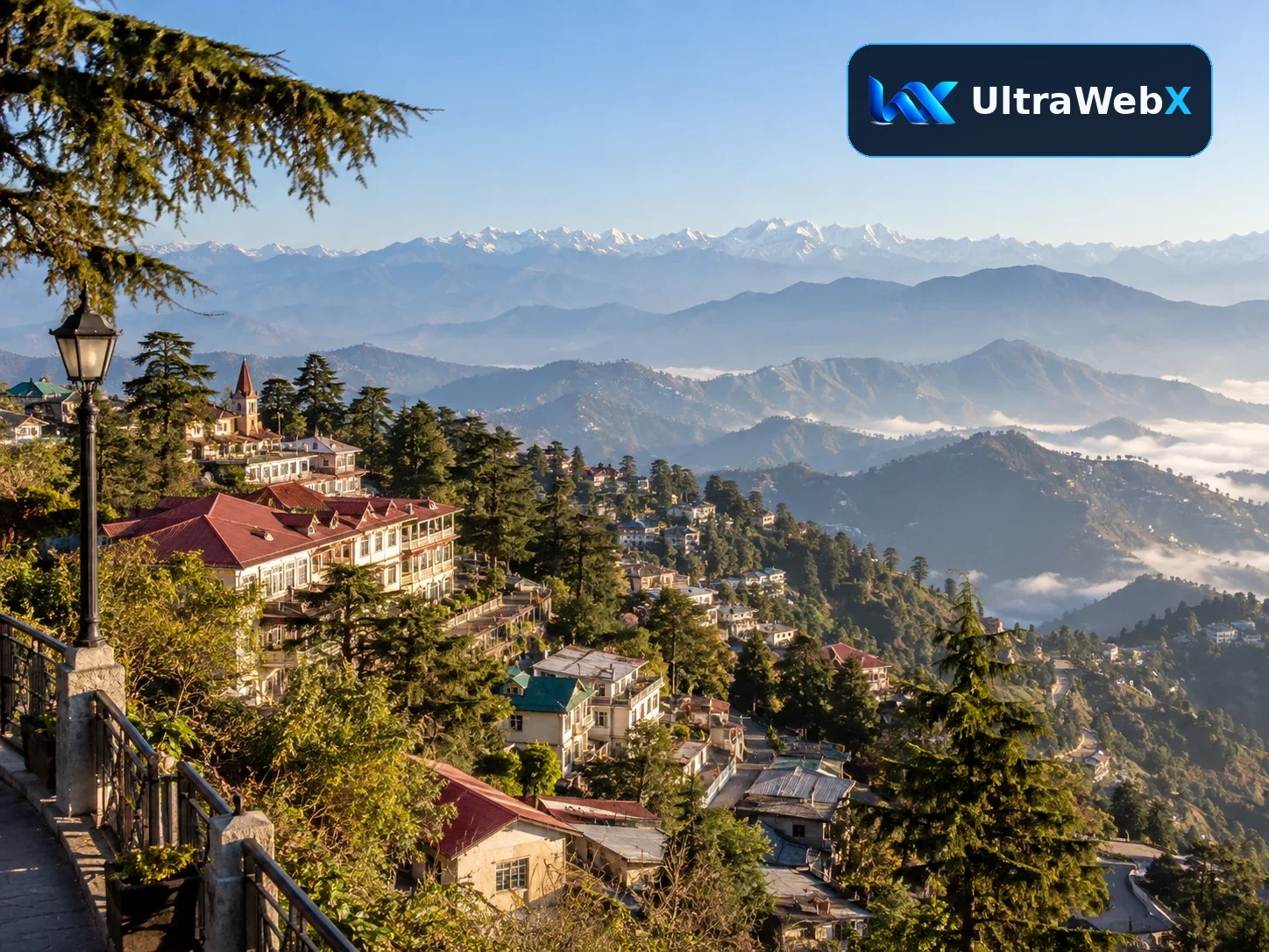 Empty Mussoorie hillside and Himalayan valley