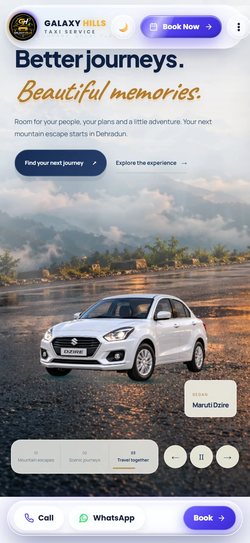Galaxy Hills Taxi Service — mobile view