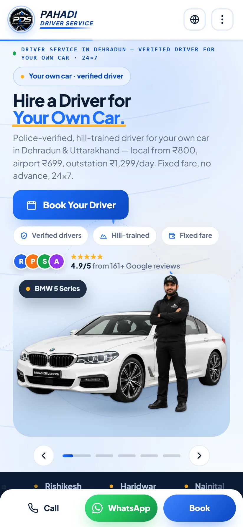Pahadi Driver — mobile view